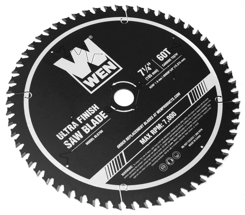 WEN BL0760 7.25-Inch 60-Tooth Carbide-Tipped Professional Ultra Fine-Finish Circular Saw Blade with Cool-Cut Coating - Image 4